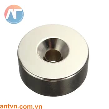 Nam châm Neodymium tròn lỗ vát chìm D60x15x10mm N35