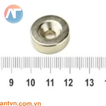 Nam châm Neodymium tròn lỗ vát chìm D25x5x6mm N35 (lỗ 6mm)
