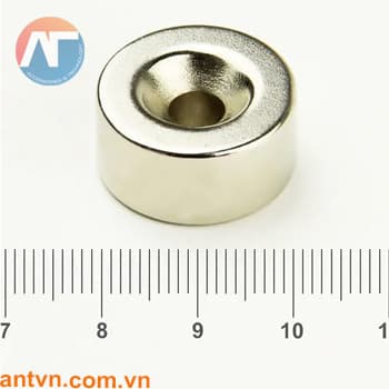 Nam châm Neodymium tròn lỗ vát chìm D40x10x6mm N35