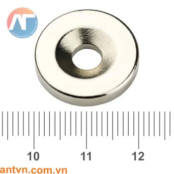 Nam châm Neodymium tròn lỗ vát chìm D20x4x5mm N35 (lỗ 5mm)