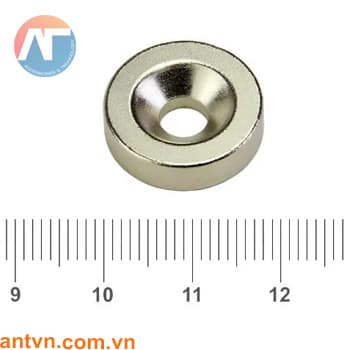 Nam châm Neodymium tròn lỗ vát chìm D18x5x5mm N35
