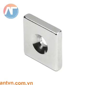 Nam châm Neodymium vuông lỗ vát chìm 18x18x5mm N35
